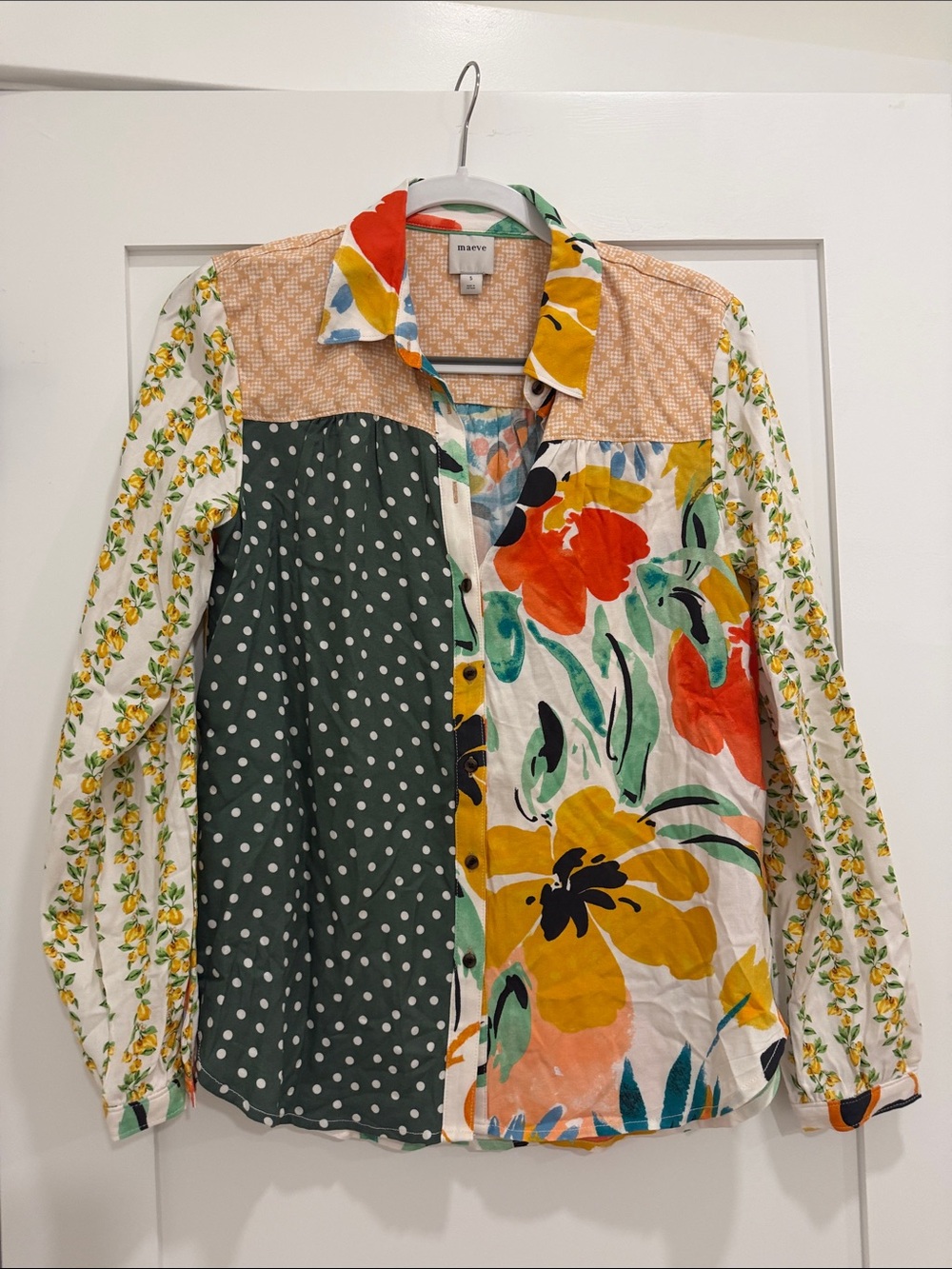 Maeve Multicolor Floral & Abstract Print Anthropologie Blouse - Picture 1 of 5